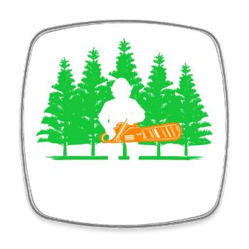 Lumberjack Woodwork Tree Chainsaw Statement - Square fridge magnet - white - Front