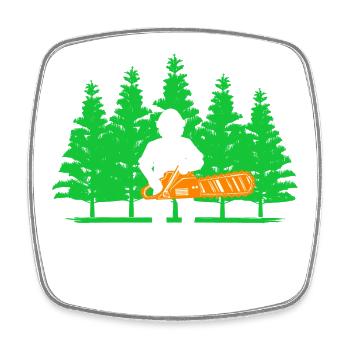 Forestry Lumberjack Statement Chainsaw Tree Wood - Square fridge magnet - white - Front