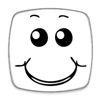 Smiling face - Square fridge magnet - white - Front