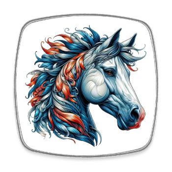 Horse - Square fridge magnet - white - Front
