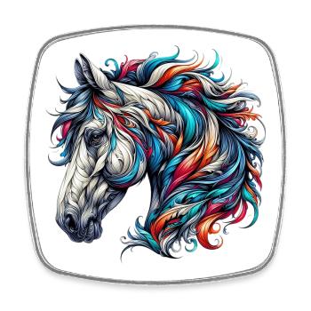 Horse - Square fridge magnet - white - Front