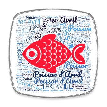 POISSON. POISSON D'AVRIL. VACANCES. ETE. HUMOUR - Magnet carré - blanc - Devant