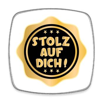 STOLZ AUF DICH SPRÜCHE - Viereckiger Kühlschrankmagnet - Weiß - Vorne