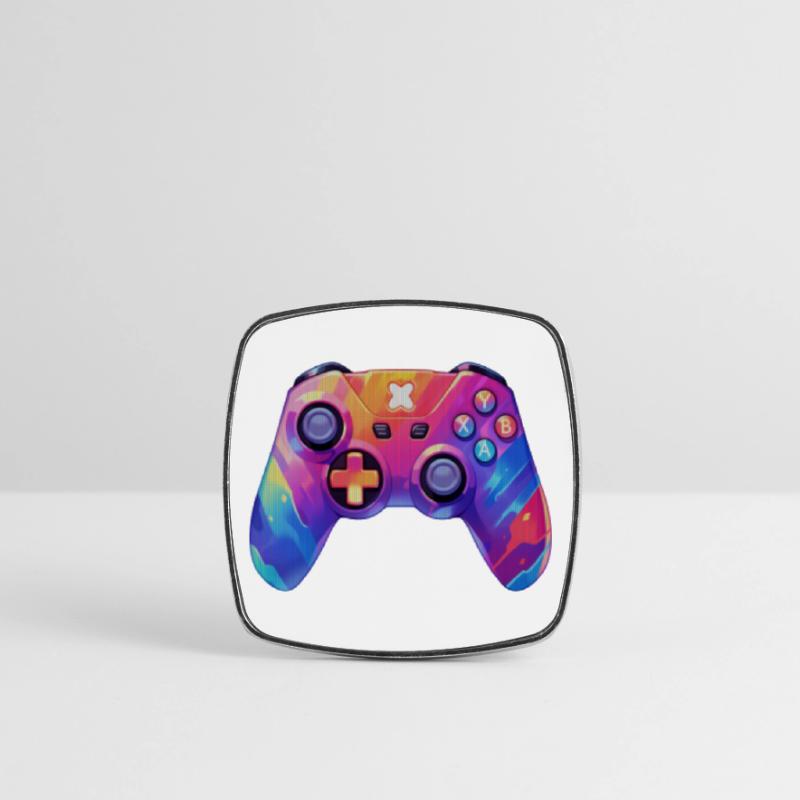 Pixel art video game controller Square fridge magnet
