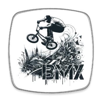 BMX Bike Bike Trick City Cadeau - Magnet carré - blanc - Devant