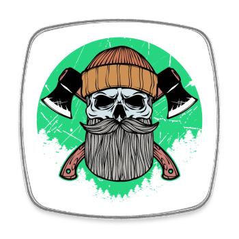 wood forest axe lumberjack woodwork woodwork woodwork - Square fridge magnet - white - Front
