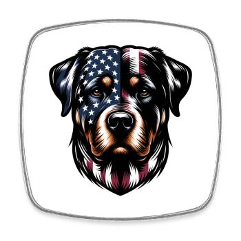 Rottweiler USA Hunde Design - Viereckiger Kühlschrankmagnet - Weiß - Vorne