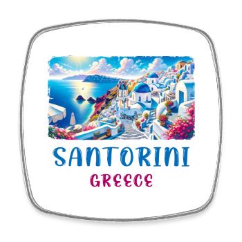 Excursions de vacances en mer à Santorin en Grèce - Magnet carré - blanc - Devant