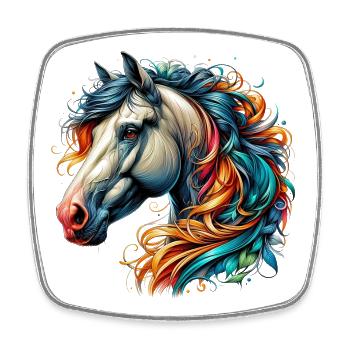 Horse - Square fridge magnet - white - Front