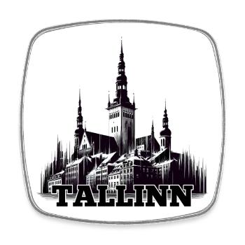 Tallinn Hauptstadt Estland Baltikum Geschenk - Viereckiger Kühlschrankmagnet - Weiß - Vorne