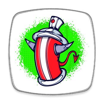 Spraydose Kunst Illustration Graffiti Street Art - Viereckiger Kühlschrankmagnet - Weiß - Vorne