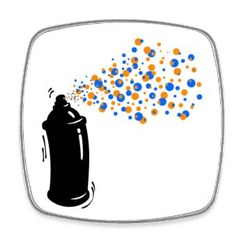 Wildstyle Sprayer Graffti Spray Can Street Art - Square fridge magnet - white - Front