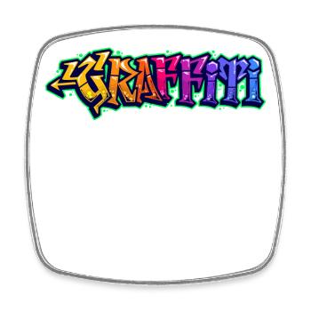 Graffiti Spruch Zeichnen Illustration Street Art - Viereckiger Kühlschrankmagnet - Weiß - Vorne
