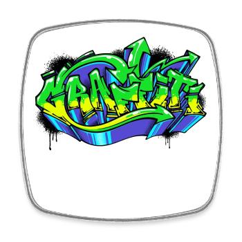 Graffiti Art Street Art Drawing Illustration - Square fridge magnet - white - Front