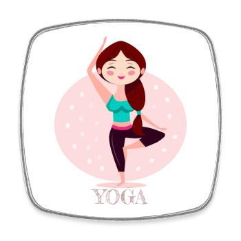 Yoga Girl - Square fridge magnet - white - Front