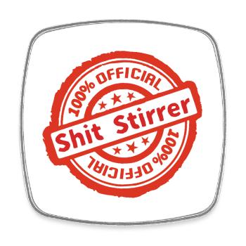 Official Shit Stirrer - Viereckiger Kühlschrankmagnet - Weiß - Vorne