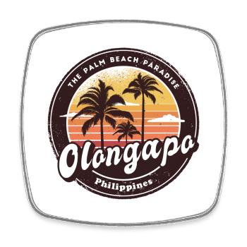 Olongapo City Philippines beach palm trees - Square fridge magnet - white - Front