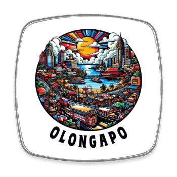 Olongapo City Philippines City Skyline - Square fridge magnet - white - Front