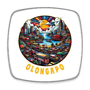 Olongapo City Philippines City Skyline - Square fridge magnet - white - Front