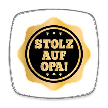STOLZ AUF OPA - GROßPAPA - Viereckiger Kühlschrankmagnet - Weiß - Vorne