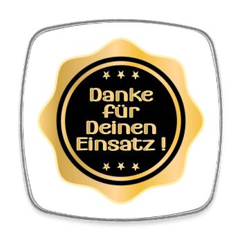 DANKESCHÖN - DANKE FÜR DEINEN EINSATZ - Viereckiger Kühlschrankmagnet - Weiß - Vorne