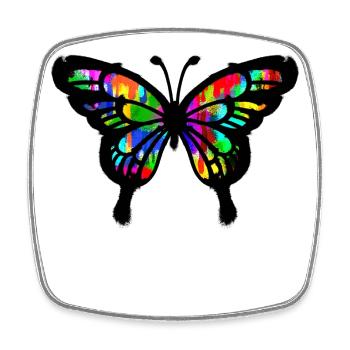 Graffiti Art Butterfly Illustration Drawing - Square fridge magnet - white - Front