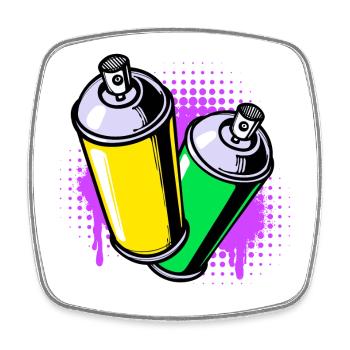 Graffiti Sprayer Kunst Strassenkunst Spraydose - Viereckiger Kühlschrankmagnet - Weiß - Vorne