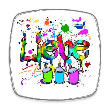 Zeichnen Spruch Spraydose Sprayer Graffiti Kunst - Viereckiger Kühlschrankmagnet - Weiß - Vorne