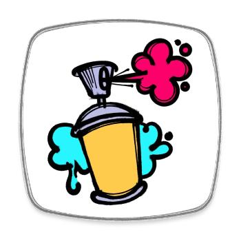 Art Graffiti Sprayer Spray Can Street Art - Square fridge magnet - white - Front