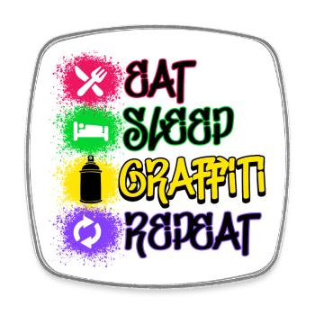 Graffiti Statement Sprayer Spray Can Art - Square fridge magnet - white - Front