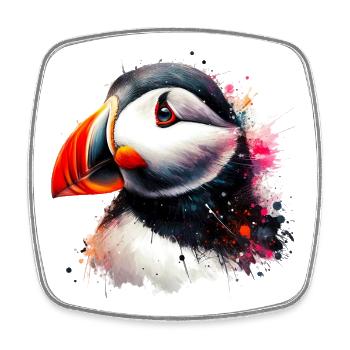 Puffin - Square fridge magnet - white - Front
