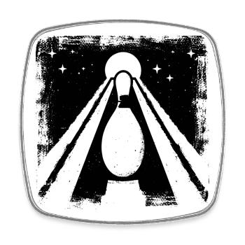 Dessin de bowling - Magnet carré - blanc - Devant