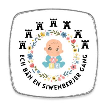 Siebenbürgen Kinder Design "Siwenberjer Gang" - Viereckiger Kühlschrankmagnet - Weiß - Vorne