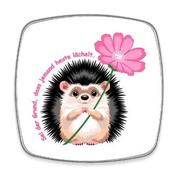 motiv_igel_text - Magnet carré - blanc - Devant