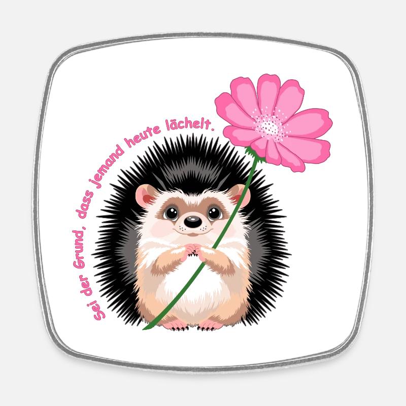 motiv_igel_text - Magnet carré - blanc