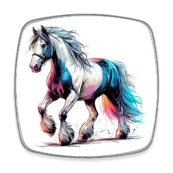 Horse - Square fridge magnet - white - Front