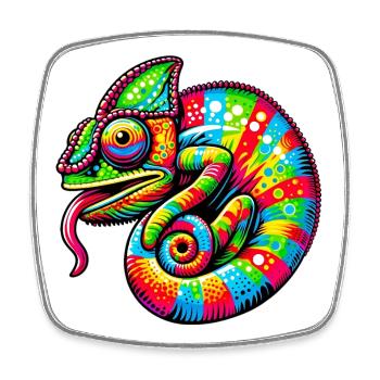 Caméléon - Magnet carré - blanc - Devant