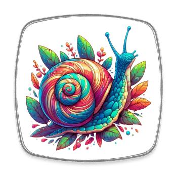 Snail - Square fridge magnet - white - Front