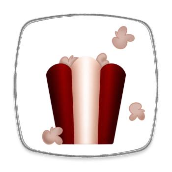 Vintage-Popcorn! - Viereckiger Kühlschrankmagnet - Weiß - Vorne