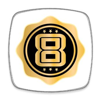 8th Birthday - Eight-Year-Old - Square fridge magnet - white - Front