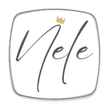 Prinzessin Nele Crown Hemd – Name mit Buchstabe N - Viereckiger Kühlschrankmagnet - Weiß - Vorne