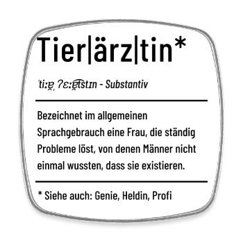 Tierärztin Definition - Viereckiger Kühlschrankmagnet - Weiß - Vorne