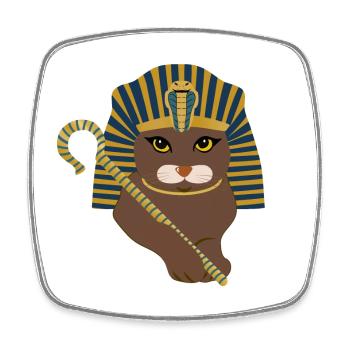 pharaoh cat - Square fridge magnet - white - Front