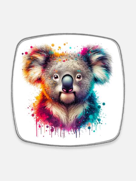 Koala - Magnet carré - blanc