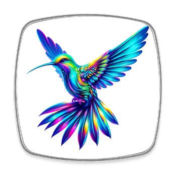 Hummingbird - Square fridge magnet - white - Front