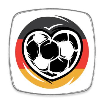 Fußball Herz Deutschland Team Fußballspieler icon - Viereckiger Kühlschrankmagnet - Weiß - Vorne