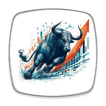 Finance Stocks Taurus Bull Wall Street Gift - Square fridge magnet - white - Front