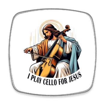 Je joue du violoncelle pour Jesus music - Magnet carré - blanc - Devant