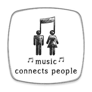 La musique connecte les gens Déclaration minimale - Magnet carré - blanc - Devant