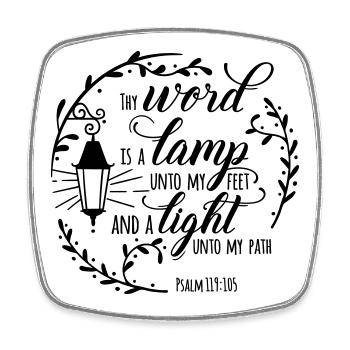 Thy word is a lamp unto my feet - Viereckiger Kühlschrankmagnet - Weiß - Vorne